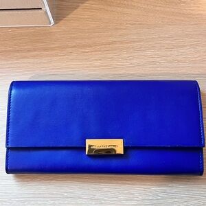 Stella McCartney Blue Wallet with Gold Hardware